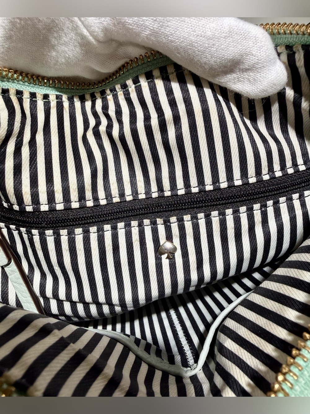 KATE SPADE Leather Cobble Hill Expandable Ella Crossbody/Shoulder bag Mint Green - Picture 8 of 16